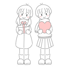 女の子イラスト素材 : Girl illustration material