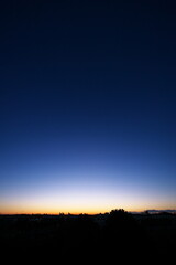 Tokyo,Japan-December 18, 2020: Beautiful sky at winter dawn in Tokyo
