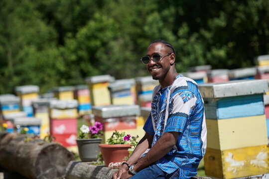 African Beekeeper Local Black Honey Producer