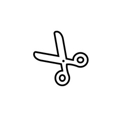 Scissors linear vector icon. Cutting element simple symbol.