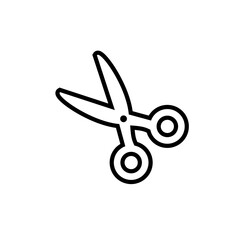 Scissors linear vector icon. Cutting element simple symbol.