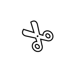 Scissors linear vector icon. Cutting element simple symbol.