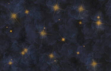 falling stars loop. Background space. Digital painting