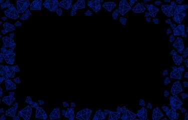 Frame is blue diamond's or black background. Digital painting