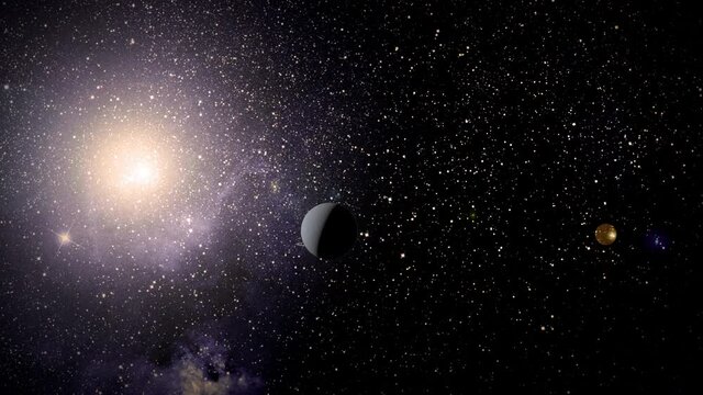 Space travel through the solar system from Neptune to Mercury