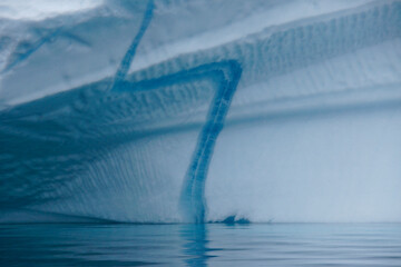 Closeup detail of iceberg in Disko Bay, Ilulissat, West Greenland