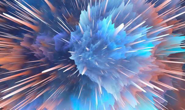 Creative Abstract cool color background of the universe explosion