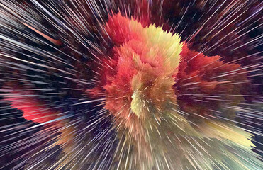 Creative Abstract cool color background of the universe explosion