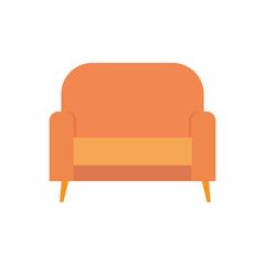 Isolated sofa brown hosehold items icon- Vector