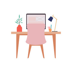 Isolated desk room household items icon- Vector