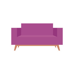 Isolated sofa purple household items icon- Vector