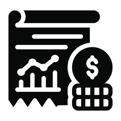 
Financial sheet with dollar in linear icon 
