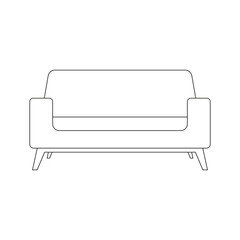 Isolated sofa household draw items icon- Vector