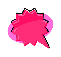 Cartoon speech bubble in explosion shape isolated on white