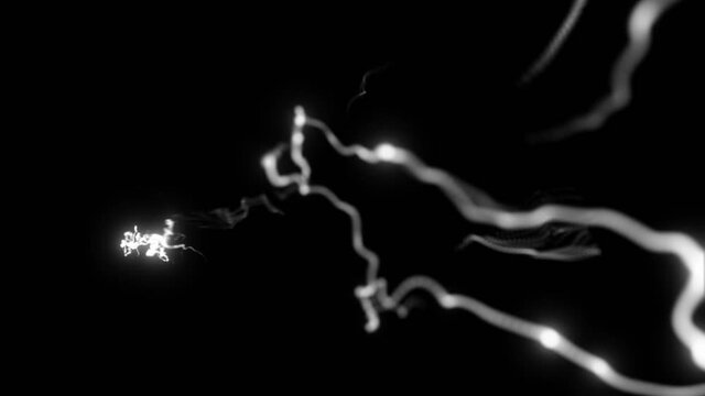 Glowing Lightning Thunderbolt towards Cam Graphic Element Loop Overlay