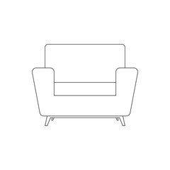 Isolated sofa household draw items icon- Vector