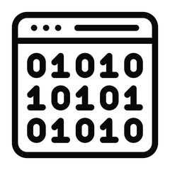 
Binary coding linear editable unique icon 

