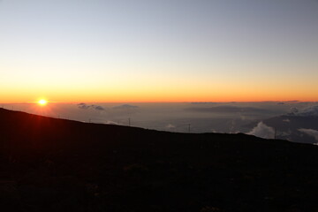 Sunset over Haleakala and Maui