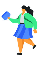 Person, Student, Teen with a Bag walking happily