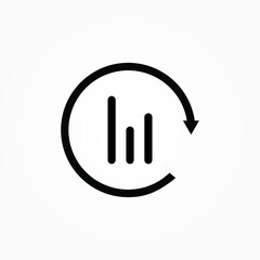  Icon Update Report bar graph Analysis and Statistics data graphic design icon vector illustration