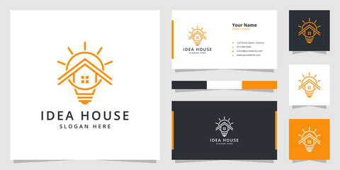 Fototapeta na wymiar idea house minimalist logo design