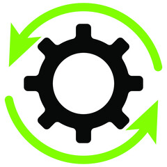 Gear with .cycle reprocessing, arrows. Processing concept. Can be used for topics like refresh, recycling, reloading
