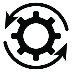 Gear with .cycle reprocessing, arrows. Processing concept. Can be used for topics like refresh, recycling, reloading