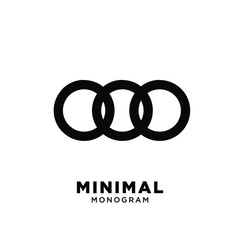 three circle logo icon design vector illustration background