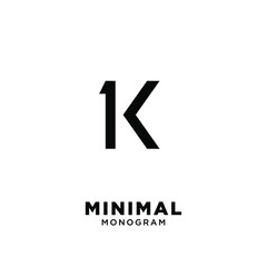 Obraz premium 1k simple letter luxury logo design isolated black background
