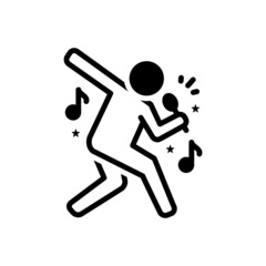 Black solid icon for singer
