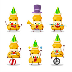 Cartoon character of curry sauce with various circus shows