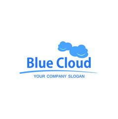 Blue cloud logo template vector symbol