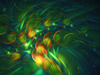 green abstract fractal background 3d rendering illustration