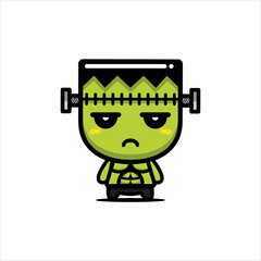 Cute frankenstein character vector design