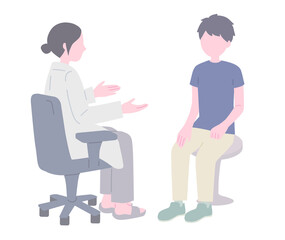 診察を受ける男性