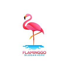 Logo illustration Flaminggo gradient colorful