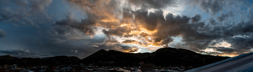 golden clouds in the Andean sky