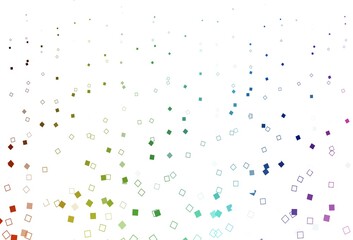 Light Multicolor, Rainbow vector pattern with crystals, rectangles.