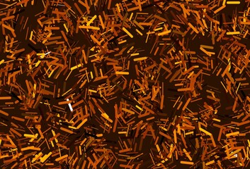Dark yellow, orange vector texture with colorful lines.