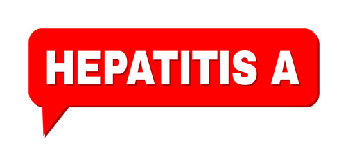 Chat HEPATITIS A Colored Bubble Message. HEPATITIS A text is located inside colored cloud with shadow. Vector quote text inside chat frame.
