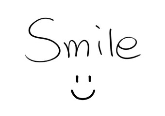 Smile. Hand Drawn Inspiration Phrase
