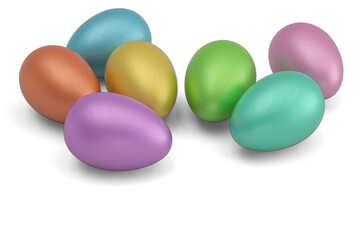 Easter eggs Isolated On White Background, 3D rendering. 3D illustration.