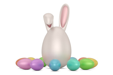 Bunny Easter egg Isolated On White Background, 3D rendering. 3D illustration.