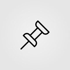 Push pin vector icon for website concept. Office, stationery tool.