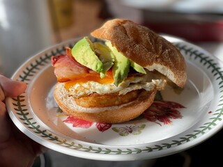 sandwich with bacon and cheese