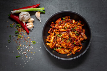 Korean Style Spicy Squid with Pork which is called Ohsambulgogi