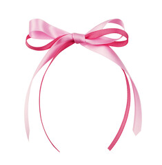 Pink satin and rep ribbon bow