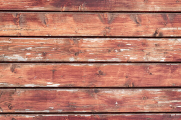 Close-up shot of varnished pine wooden planks