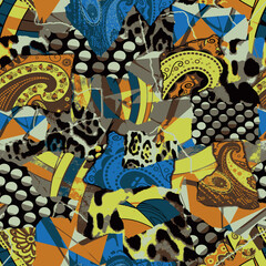 Abstract tribal art ethnic seamless pattern