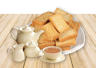 Crunchy Rusk or Toast for healthy life